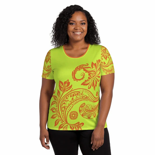 Mix Match - Yellow - Plus Athlo Flex Shirt sustainable fashion athleisure includes plus size activewear yoga clothes unique flare leggings shorts dresses one pieces travel wear for ladies