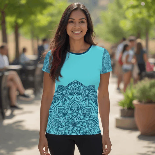 Mix Match - Aqua - Athlo Flex Shirt sustainable fashion athleisure includes plus size activewear yoga clothes unique flare leggings shorts dresses one pieces travel wear for ladies