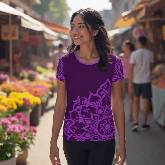 Mix Match - Purple - Athlo Flex Shirt sustainable fashion athleisure includes plus size activewear yoga clothes unique flare leggings shorts dresses one pieces travel wear for ladies