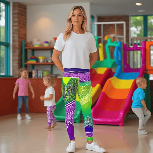 Evani Henna - Athlo Yoga Leggings sustainable fashion athleisure includes plus size activewear yoga clothes unique flare leggings shorts dresses one pieces travel wear for ladies