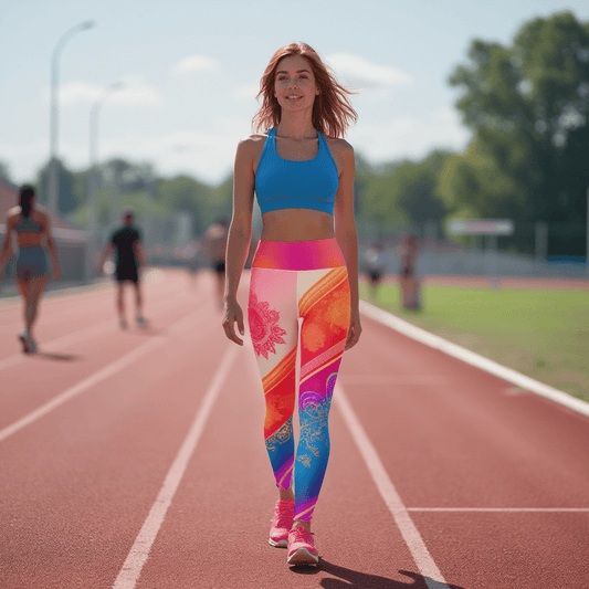 Jaini Sari - Athlo Yoga Leggings sustainable fashion athleisure includes plus size activewear yoga clothes unique flare leggings shorts dresses one pieces travel wear for ladies