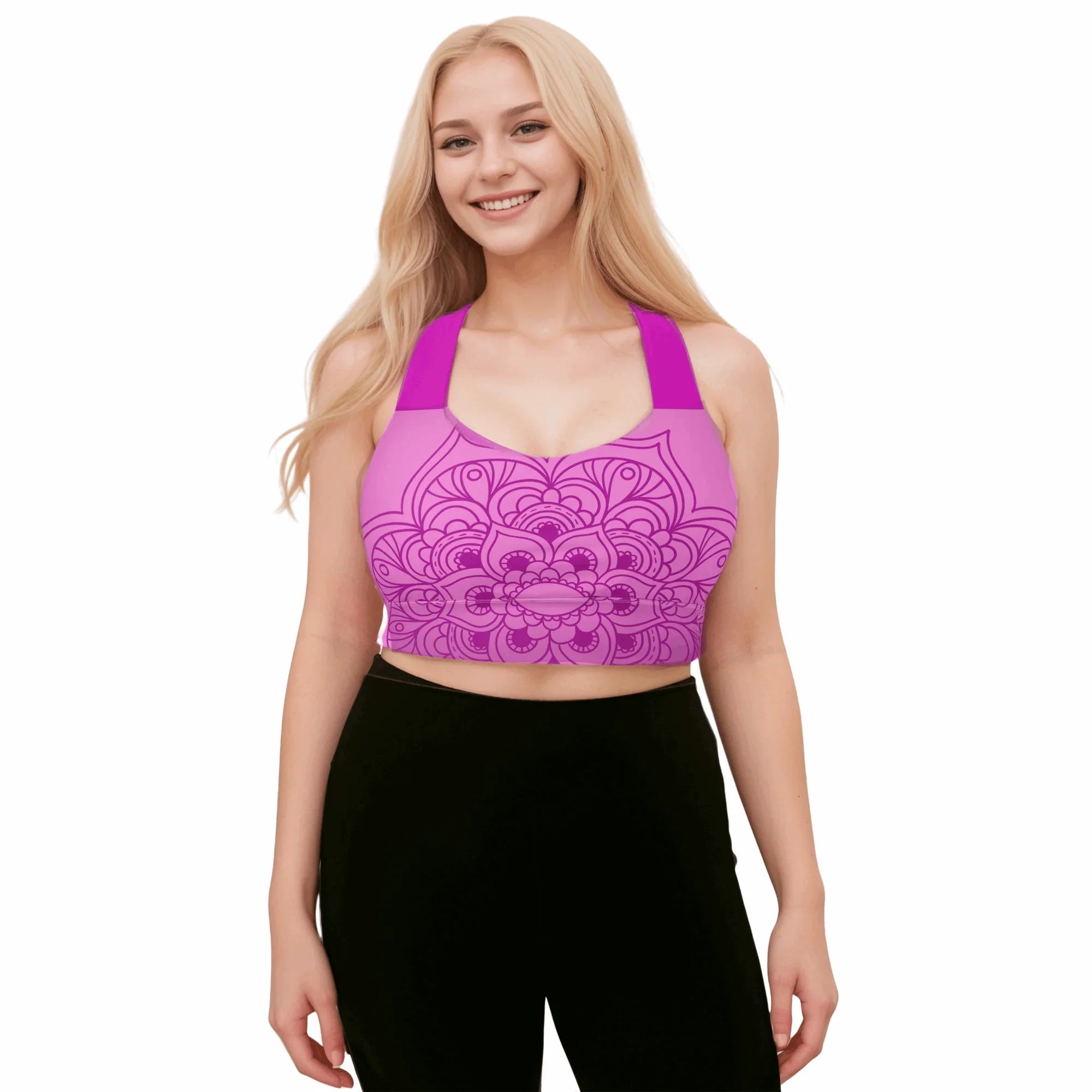 Mix Match - Pink - Plus Athlo Super Support Bra sustainable fashion athleisure includes plus size activewear yoga clothes unique flare leggings shorts dresses one pieces travel wear for ladies