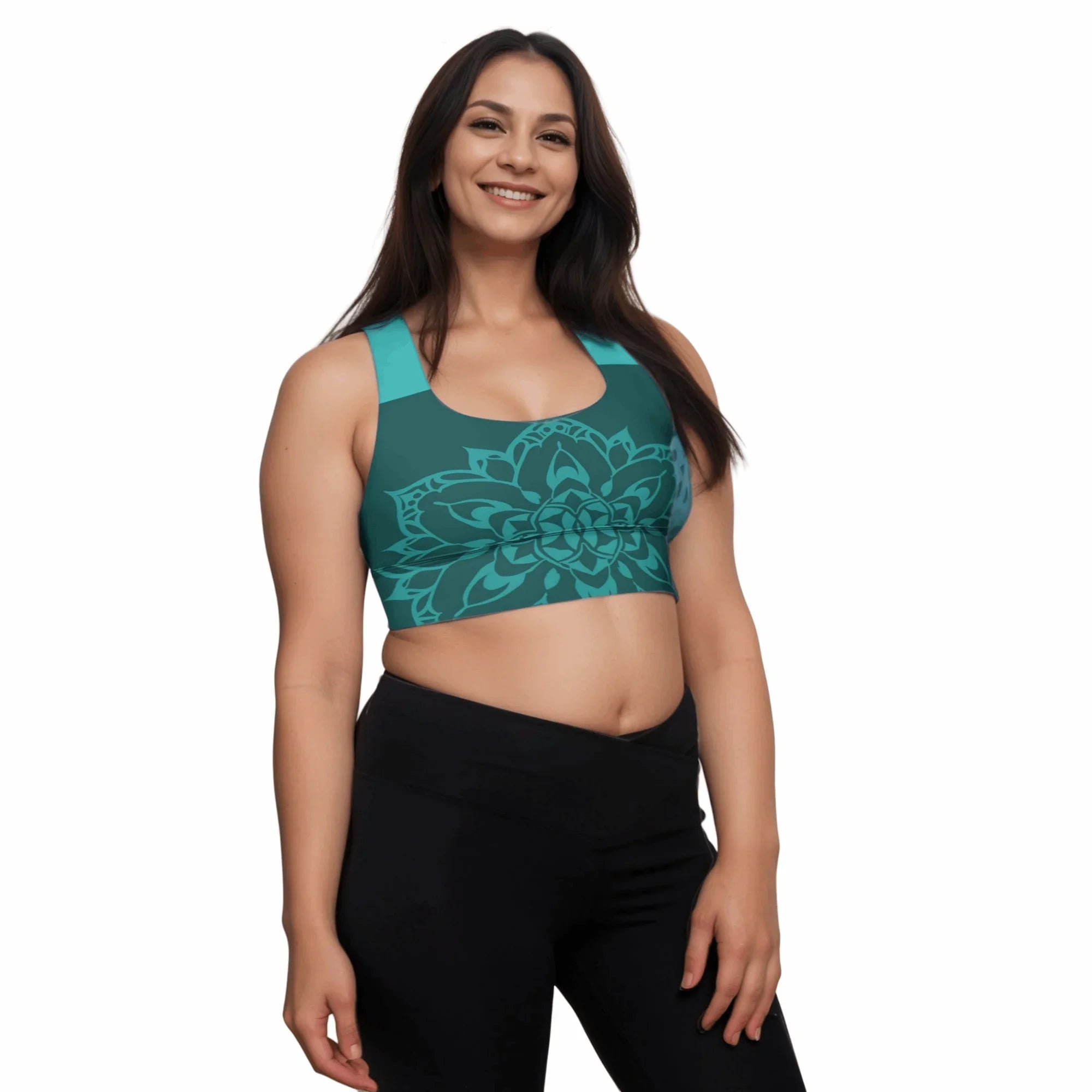 Mix Match - Green - Plus Athlo Super Support Bra sustainable fashion athleisure includes plus size activewear yoga clothes unique flare leggings shorts dresses one pieces travel wear for ladies