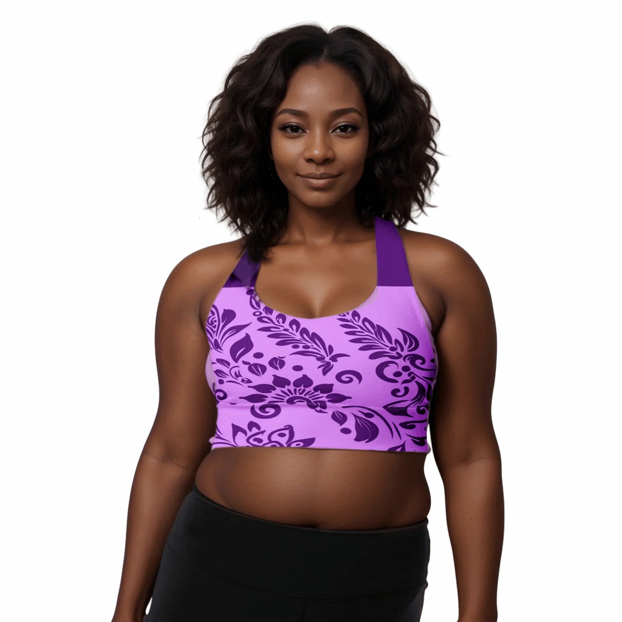 Mix Match - Lavender - Plus Athlo Super Support Bra sustainable fashion athleisure includes plus size activewear yoga clothes unique flare leggings shorts dresses one pieces travel wear for ladies