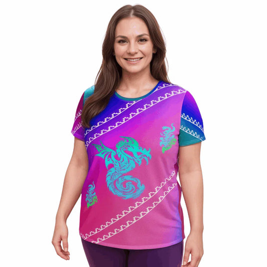 Dragon Desi - Plus Athlo Flex Shirt sustainable fashion athleisure includes plus size activewear yoga clothes unique flare leggings shorts dresses one pieces travel wear for ladies