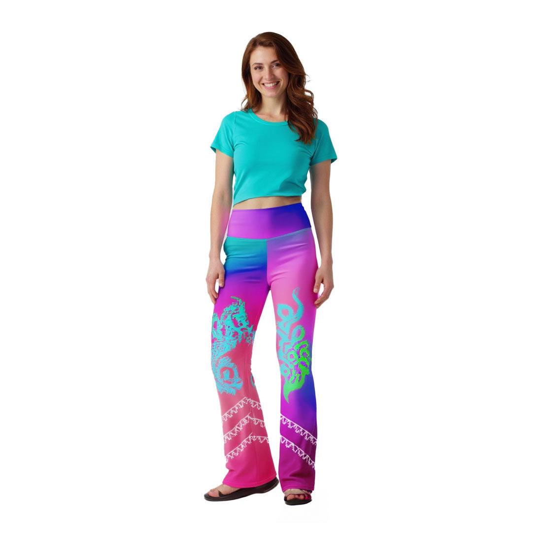 Dragon Desi - Athlo Bell Leggings sustainable fashion athleisure includes plus size activewear yoga clothes unique flare leggings shorts dresses one pieces travel wear for ladies