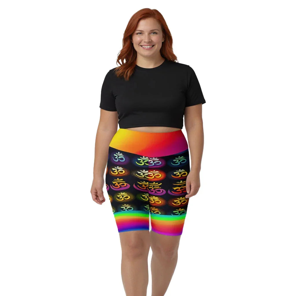 Lilani - Plus Athlo Yoga Long Shorts sustainable fashion athleisure includes plus size activewear yoga clothes unique flare leggings shorts dresses one pieces travel wear for ladies