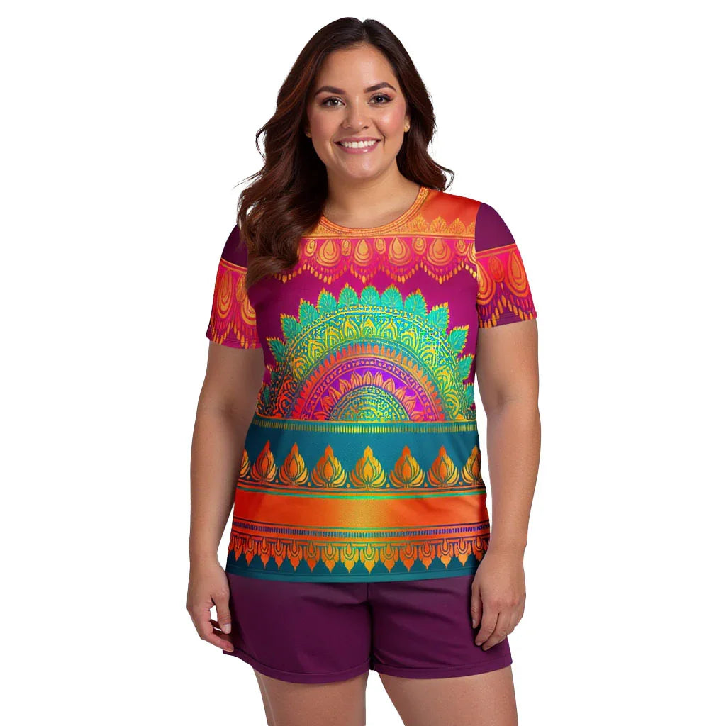 Aijya Sari - Plus Athlo Flex Shirt sustainable fashion athleisure includes plus size activewear yoga clothes unique flare leggings shorts dresses one pieces travel wear for ladies