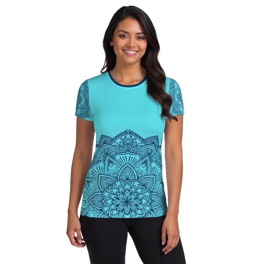 Mix Match - Aqua - Athlo Flex Shirt sustainable fashion athleisure includes plus size activewear yoga clothes unique flare leggings shorts dresses one pieces travel wear for ladies