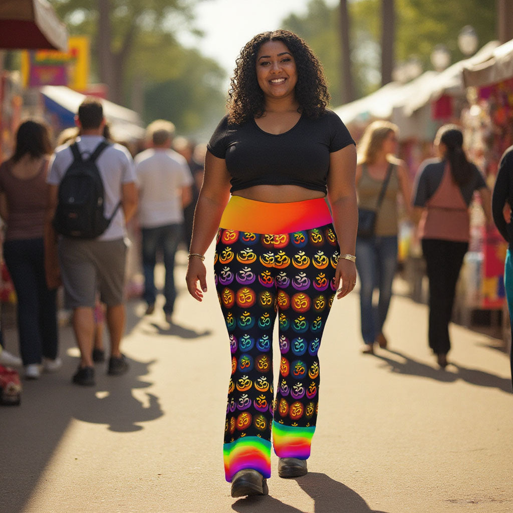 Lilani - Plus Athlo Bell Leggings best workout and yoga pants for women plus size affordable sustainable recycled unique cool funky leggings by Namaste Fashion