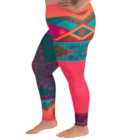 Sita - Plus Athlo / Yoga Leggings best workout and yoga pants for women affordable sustainable recycled unique cool funky plus size leggings by Namaste Fashion