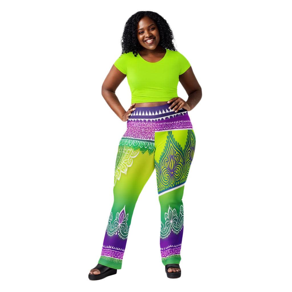 Evani Henna - Plus Athlo Bell Leggings sustainable fashion athleisure includes plus size activewear yoga clothes unique flare leggings shorts dresses one pieces travel wear for ladies