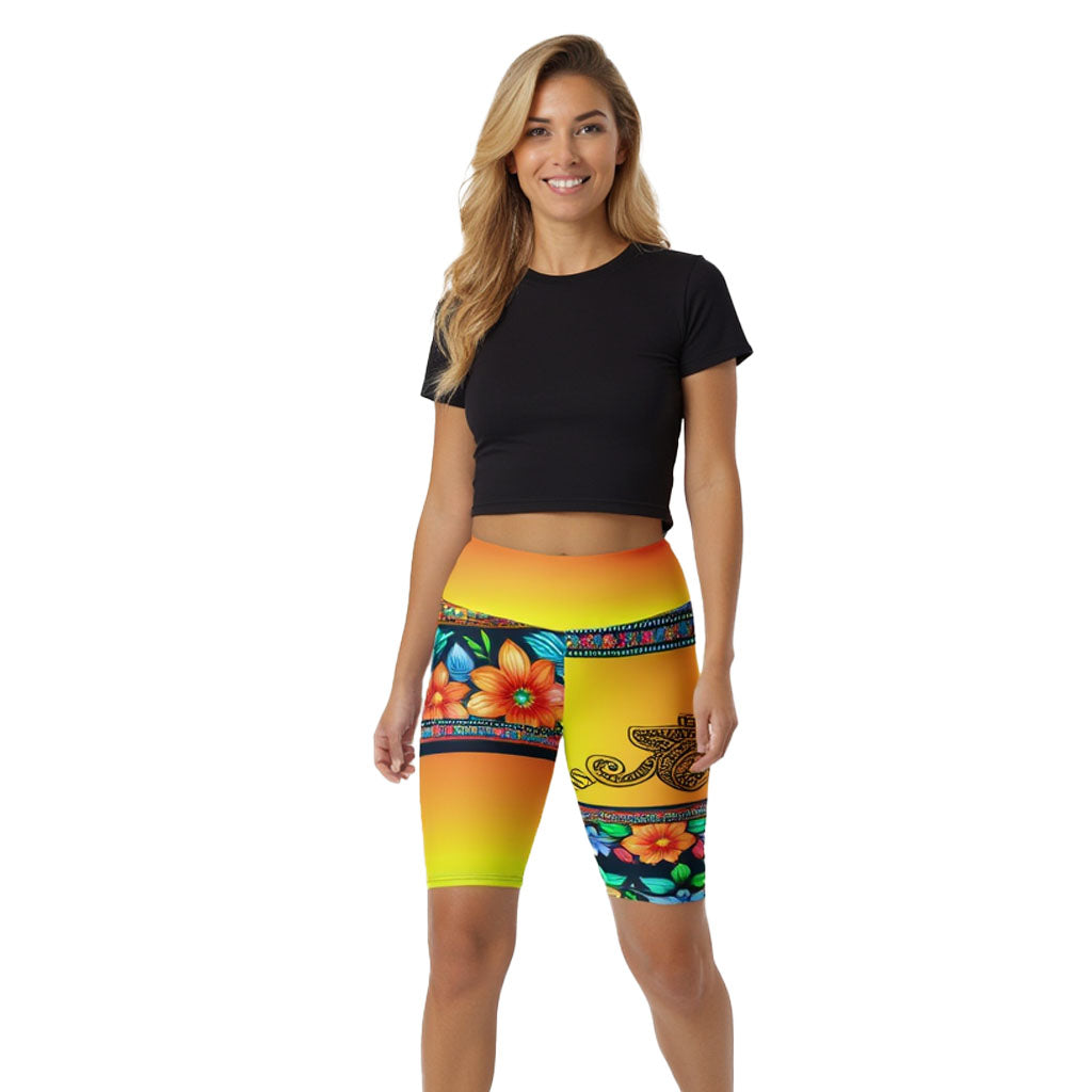 Lexani - Athlo Yoga Long Shorts best workout and yoga pants for women affordable sustainable recycled unique cool funky plus size leggings by Namaste Fashion