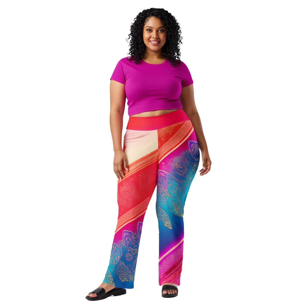 Jaini Sari - Plus Athlo Bell Leggings sustainable fashion athleisure includes plus size activewear yoga clothes unique flare leggings shorts dresses one pieces travel wear for ladies