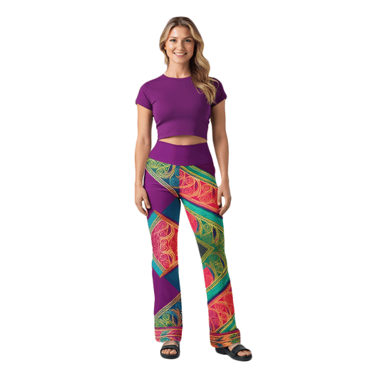 Kasani Sari - Athlo Bell Leggings sustainable fashion athleisure includes plus size activewear yoga clothes unique flare leggings shorts dresses one pieces travel wear for ladies