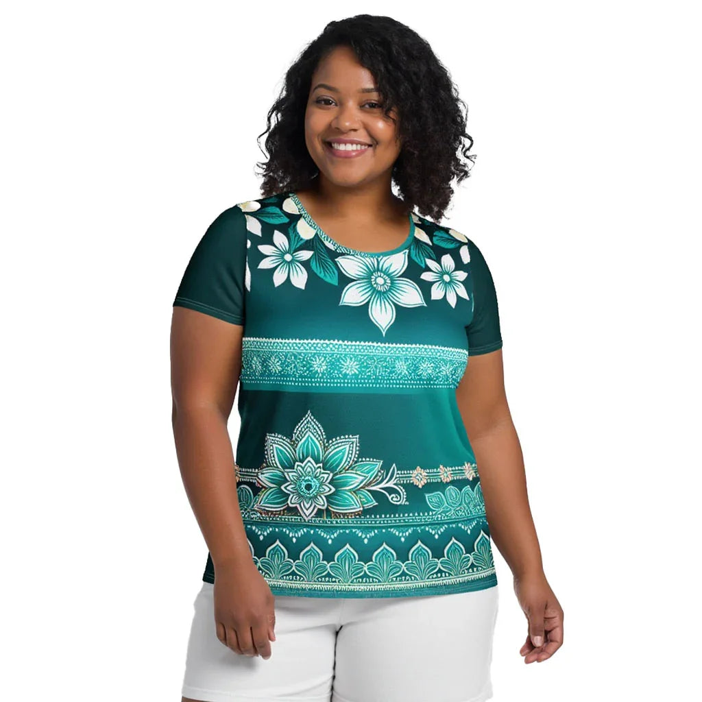 Heeya Henna - Plus Athlo Flex Shirt sustainable fashion athleisure includes plus size activewear yoga clothes unique flare leggings shorts dresses one pieces travel wear for ladies