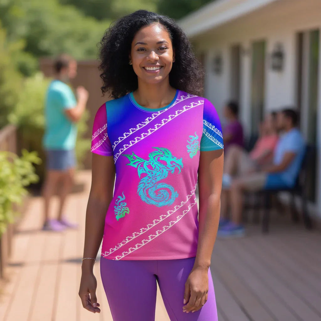 Dragon Desi - Athlo Flex Shirt sustainable fashion athleisure includes plus size activewear yoga clothes unique flare leggings shorts dresses one pieces travel wear for ladies