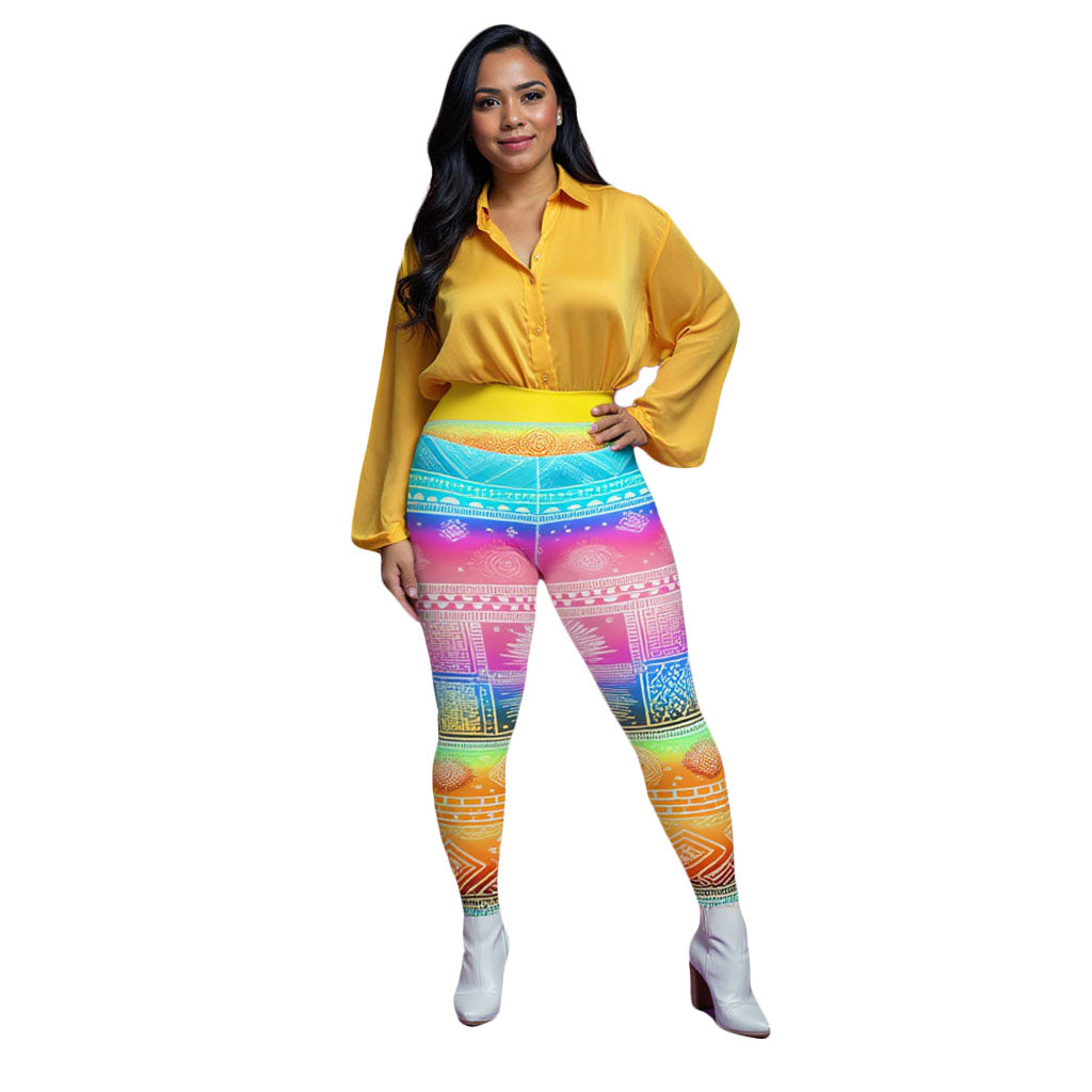 Deshan - Plus Athlo / Yoga Leggings best workout and yoga pants for women plus size affordable sustainable recycled unique cool funky leggings by Namaste Fashion