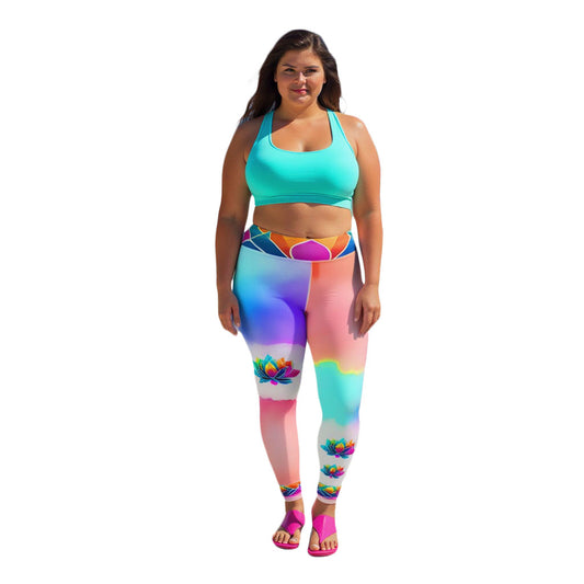 Bilwa - Plus Athlo / Yoga Leggings best workout and yoga pants for women affordable sustainable recycled unique cool funky plus size leggings by Namaste Fashion