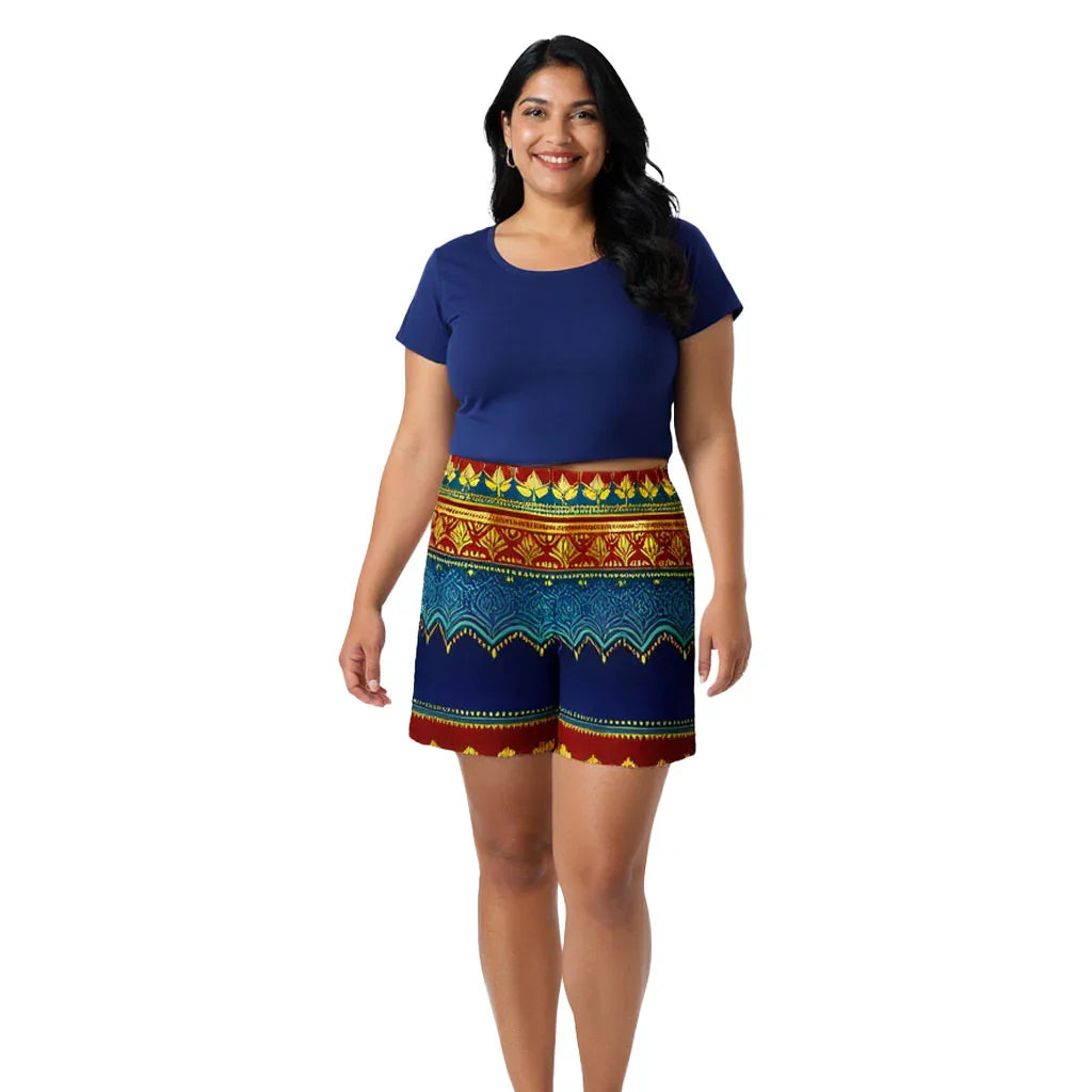 Perani Sari - Athlo Rec Shorts sustainable fashion athleisure includes plus size activewear yoga clothes unique flare leggings shorts dresses one pieces travel wear for ladies