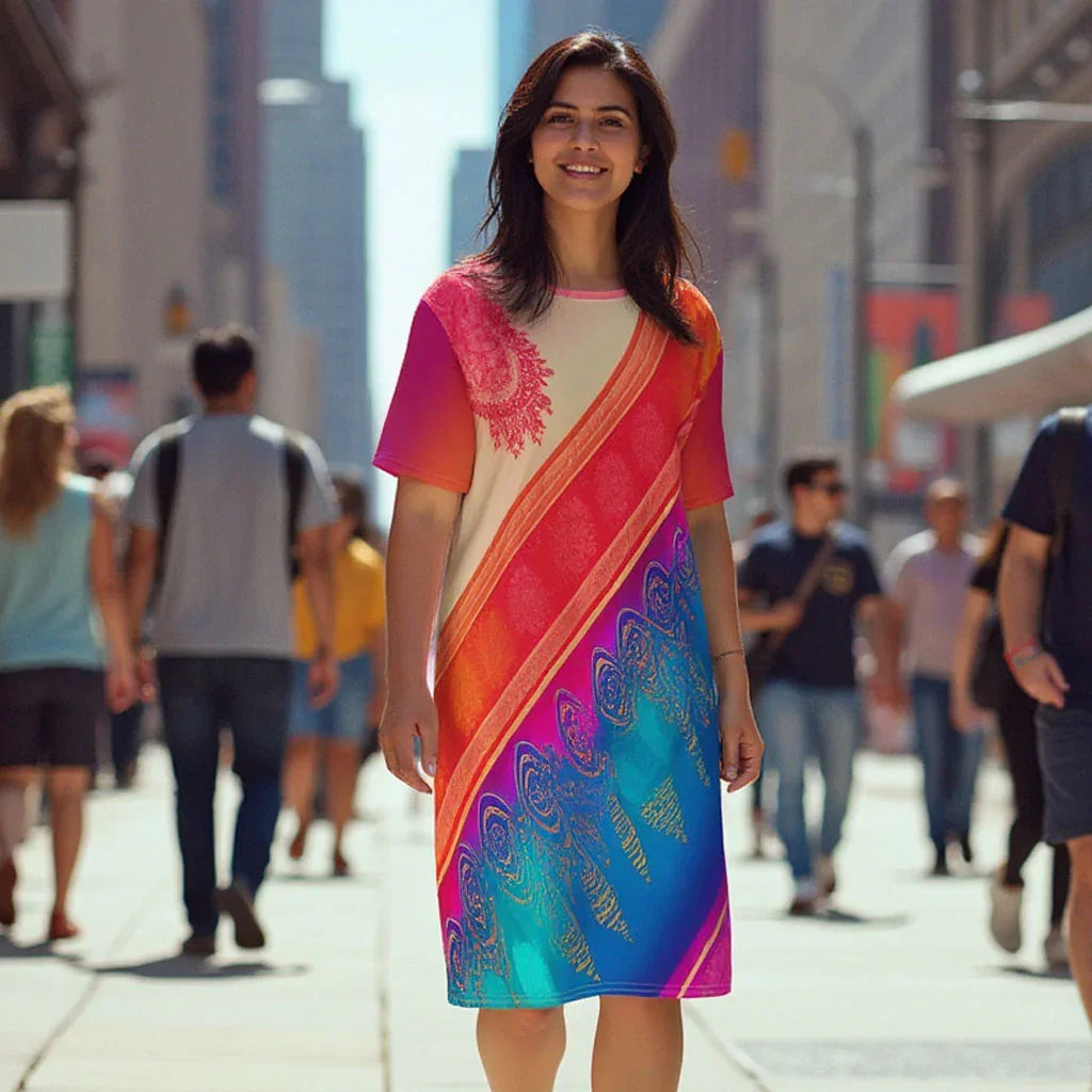 Jaini Sari - Athlo Straight Dress sustainable fashion athleisure includes plus size activewear yoga clothes unique flare leggings shorts dresses one pieces travel wear for ladies