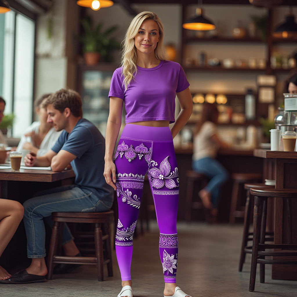 Sanavi - Athlo / Yoga Leggings best workout and yoga pants for women plus size affordable sustainable recycled unique cool funky leggings by Namaste Fashion