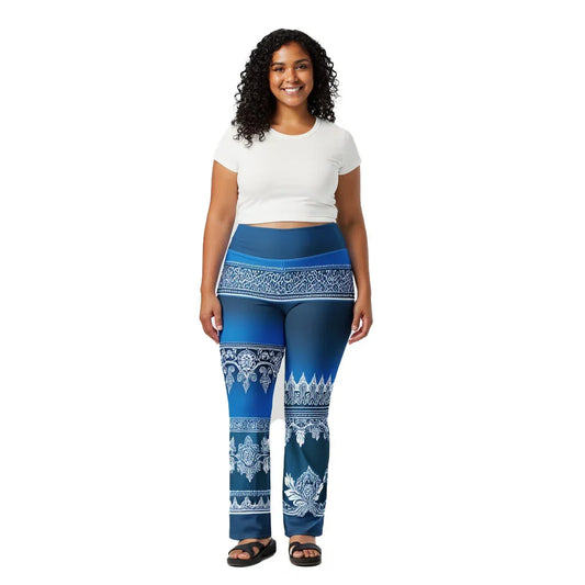 Temar Henna - Plus Athlo Bell Leggings sustainable fashion athleisure includes plus size activewear yoga clothes unique flare leggings shorts dresses one pieces travel wear for ladies