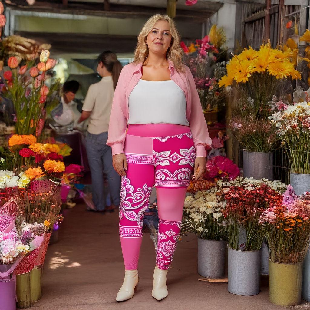 Vai Henna - Plus Athlo Yoga Leggings sustainable fashion athleisure includes plus size activewear yoga clothes unique flare leggings shorts dresses one pieces travel wear for ladies