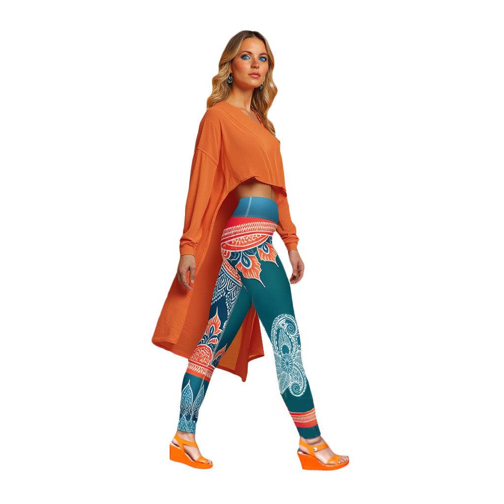 Arsha Henna - Athlo Yoga Leggings sustainable fashion athleisure includes plus size activewear yoga clothes unique flare leggings shorts dresses one pieces travel wear for ladies
