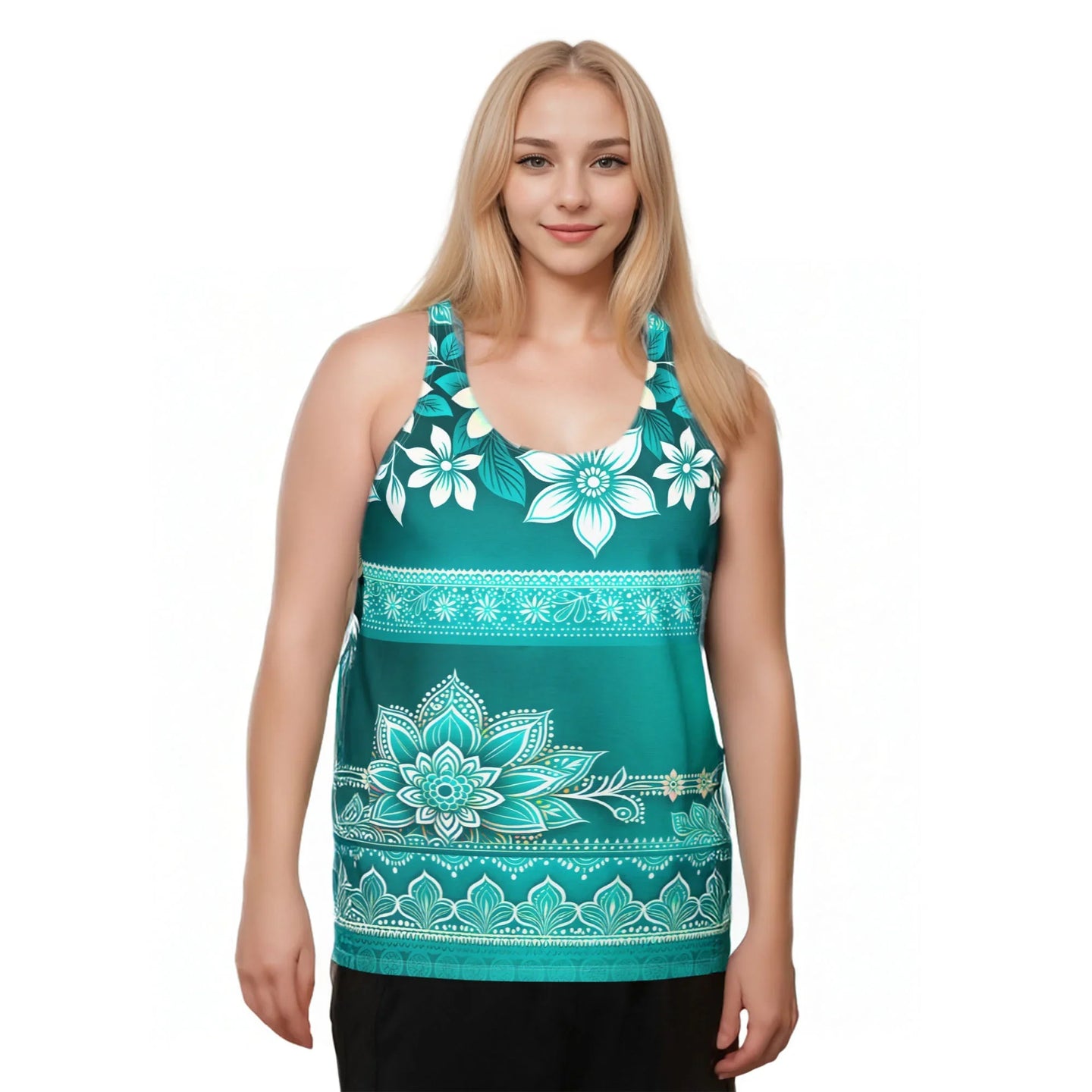 Heeya Henna - Plus Athlo Flex Tank sustainable fashion athleisure includes plus size activewear yoga clothes unique flare leggings shorts dresses one pieces travel wear for ladies