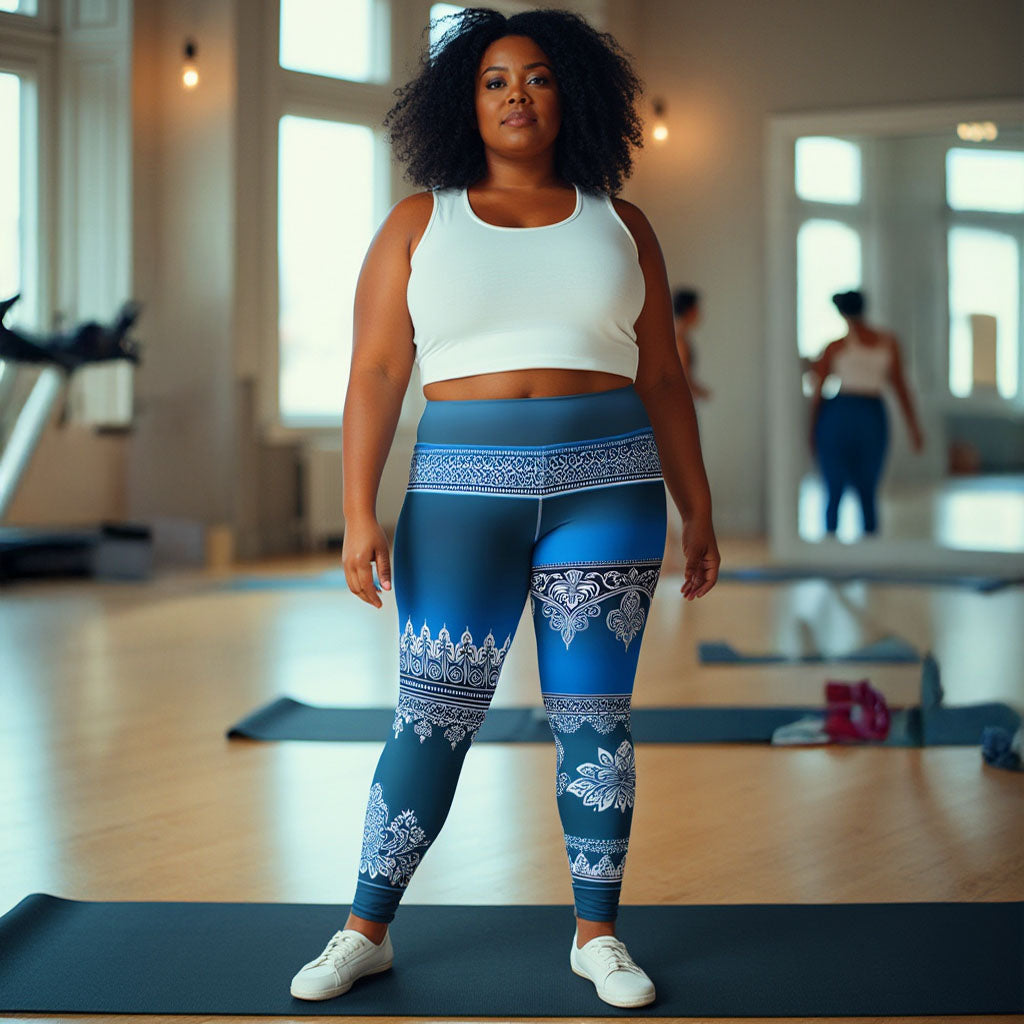 Temar - Plus Athlo / Yoga Leggings best workout and yoga pants for women affordable sustainable recycled unique cool funky plus size leggings by Namaste Fashion