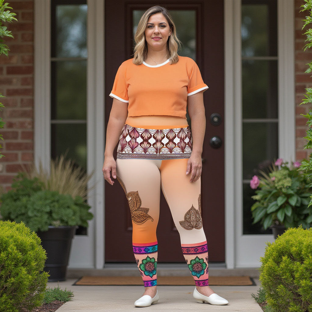 Zai - Plus Athlo / Yoga Leggings best workout and yoga pants for women plus size affordable sustainable recycled unique cool funky leggings by Namaste Fashion