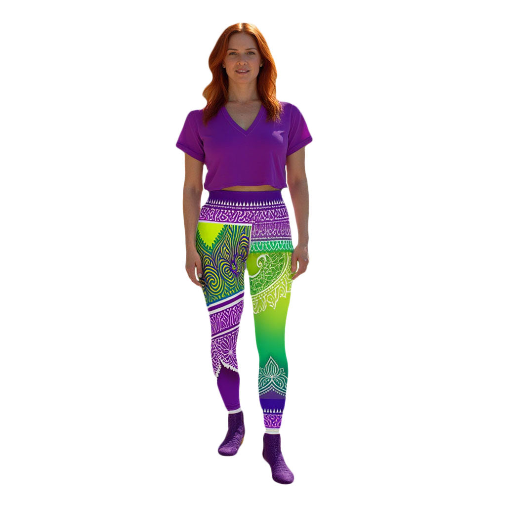 Evani - Athlo / Yoga Leggings best workout and yoga pants for women plus size affordable sustainable recycled unique cool funky leggings by Namaste Fashion