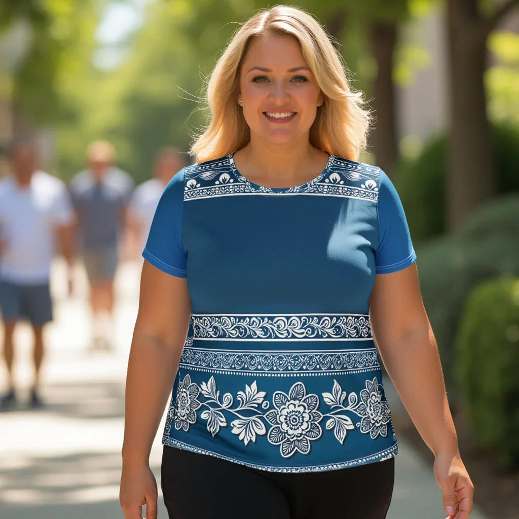 Temar Henna - Plus Athlo Flex Shirt sustainable fashion athleisure includes plus size activewear yoga clothes unique flare leggings shorts dresses one pieces travel wear for ladies