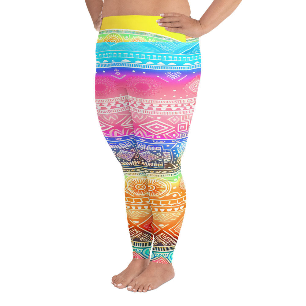 Deshan - Plus Athlo / Yoga Leggings best workout and yoga pants for women plus size affordable sustainable recycled unique cool funky leggings by Namaste Fashion
