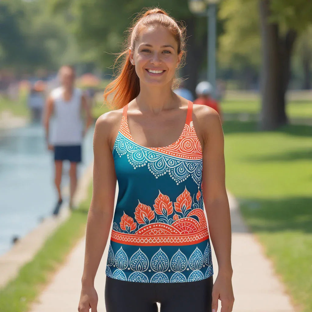 Arsha Henna - Athlo Flex Tank sustainable fashion athleisure includes plus size activewear yoga clothes unique flare leggings shorts dresses one pieces travel wear for ladies