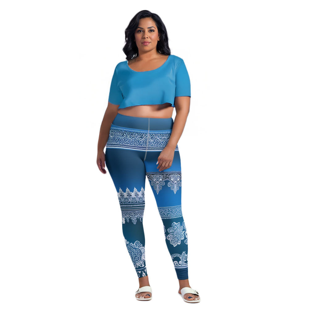 Temar - Plus Athlo / Yoga Leggings best workout and yoga pants for women affordable sustainable recycled unique cool funky plus size leggings by Namaste Fashion