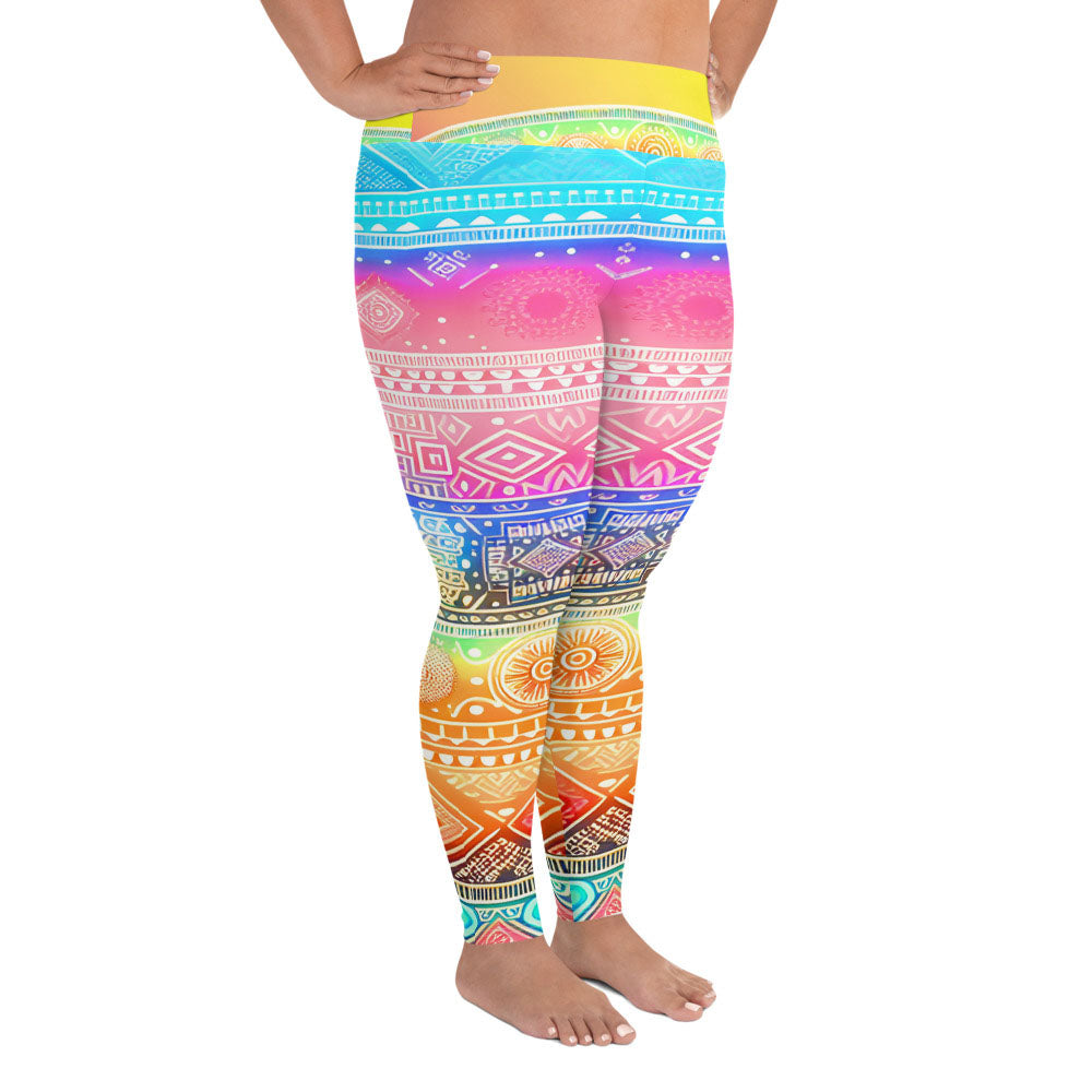 Deshan - Plus Athlo / Yoga Leggings best workout and yoga pants for women plus size affordable sustainable recycled unique cool funky leggings by Namaste Fashion