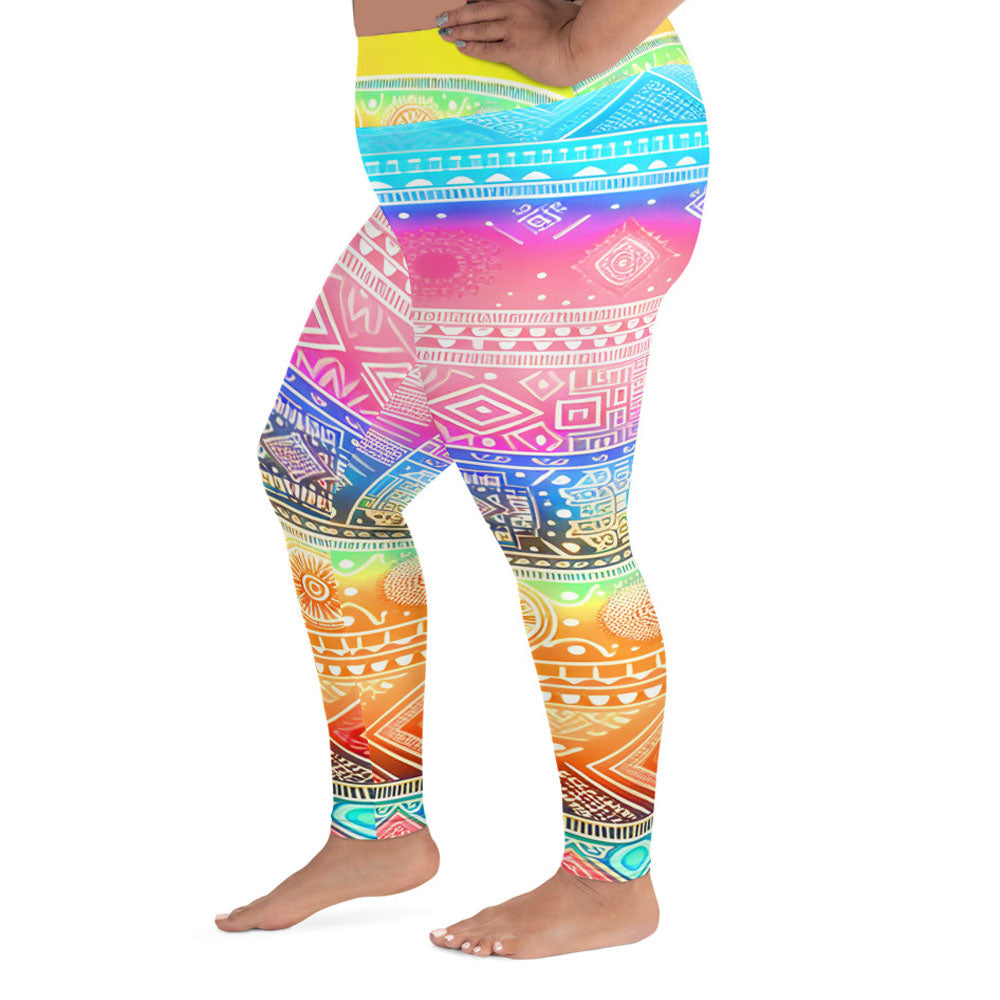 Deshan - Plus Athlo / Yoga Leggings best workout and yoga pants for women plus size affordable sustainable recycled unique cool funky leggings by Namaste Fashion