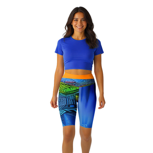 Tiani - Athlo Yoga Long Shorts best workout and yoga pants for women affordable sustainable recycled unique cool funky plus size leggings by Namaste Fashion