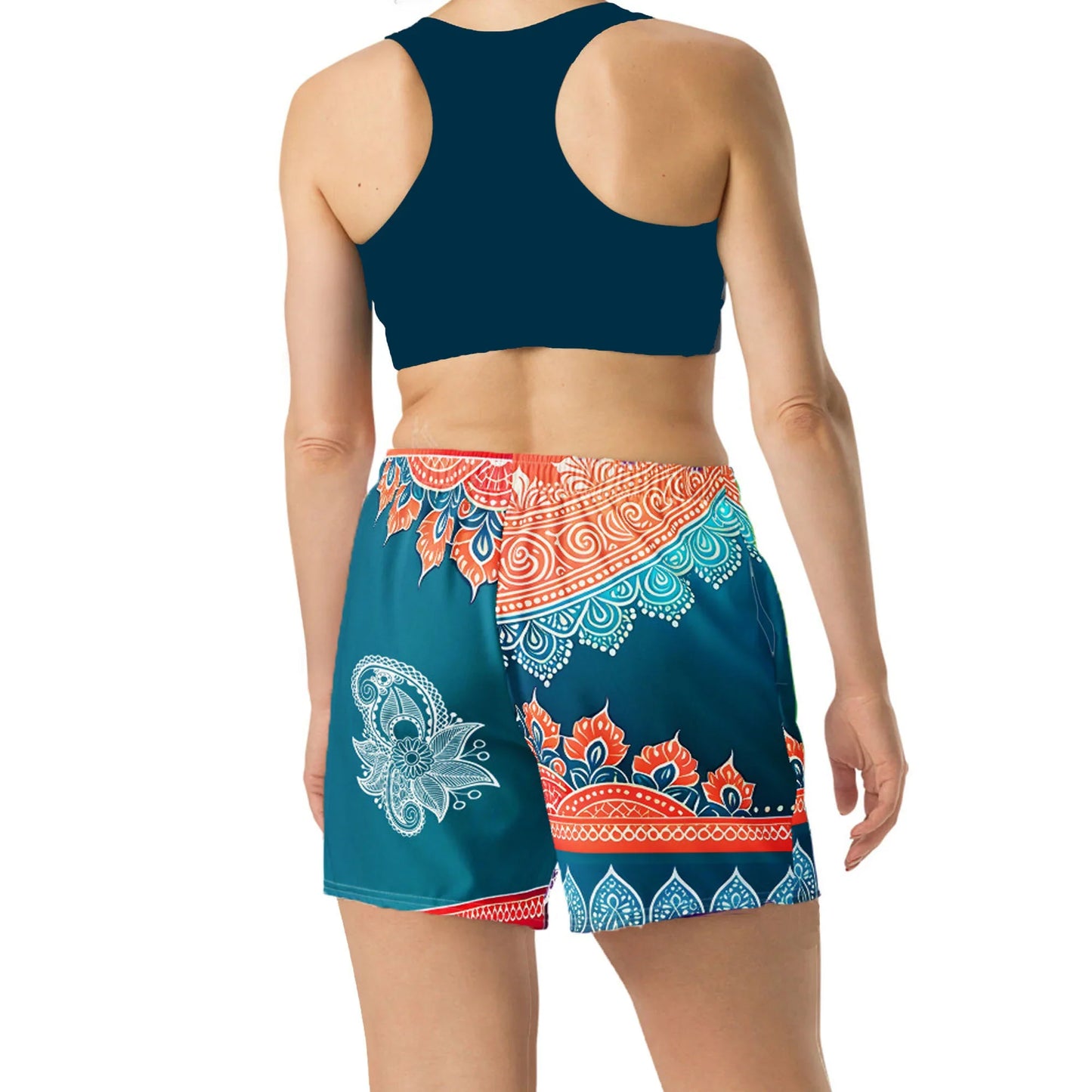 Arsha Henna - Plus Athlo Rec Shorts sustainable fashion athleisure includes plus size activewear yoga clothes unique flare leggings shorts dresses one pieces travel wear for ladies