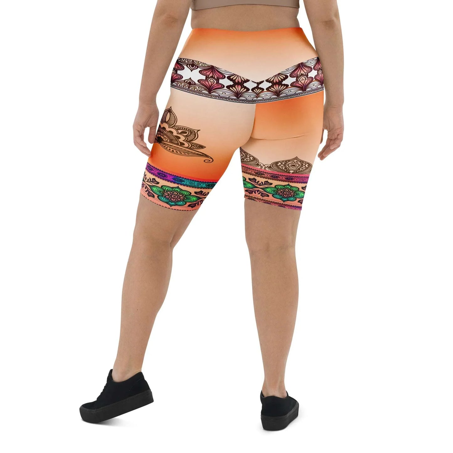 Zai - Plus Athlo Yoga Long Shorts sustainable fashion athleisure includes plus size activewear yoga clothes unique flare leggings shorts dresses one pieces travel wear for ladies
