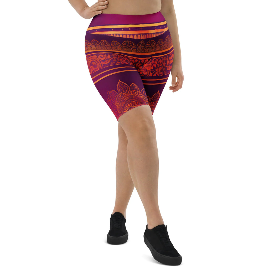 Piya Sari - Plus Athlo Yoga Long Shorts sustainable fashion athleisure includes plus size activewear yoga clothes unique flare leggings shorts dresses one pieces travel wear for ladies