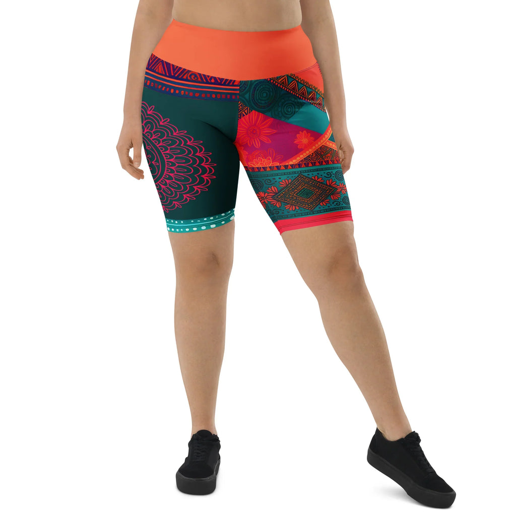 Sita Sari - Plus Athlo Yoga Long Shorts sustainable fashion athleisure includes plus size activewear yoga clothes unique flare leggings shorts dresses one pieces travel wear for ladies
