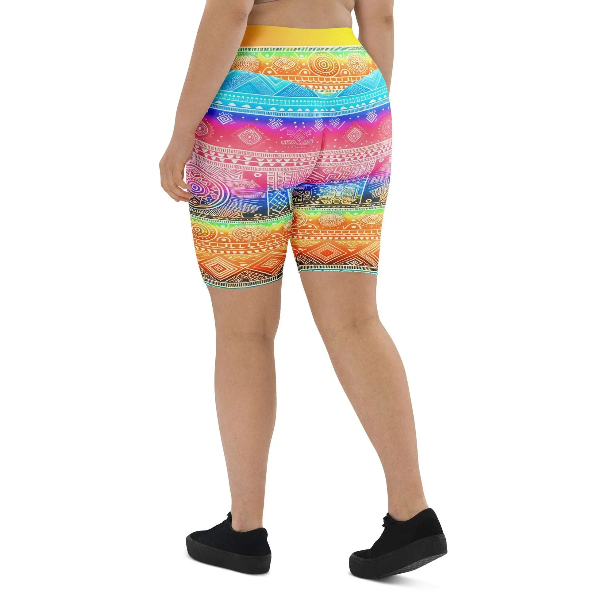 Deshan - Plus Athlo Yoga Long Shorts sustainable fashion athleisure includes plus size activewear yoga clothes unique flare leggings shorts dresses one pieces travel wear for ladies