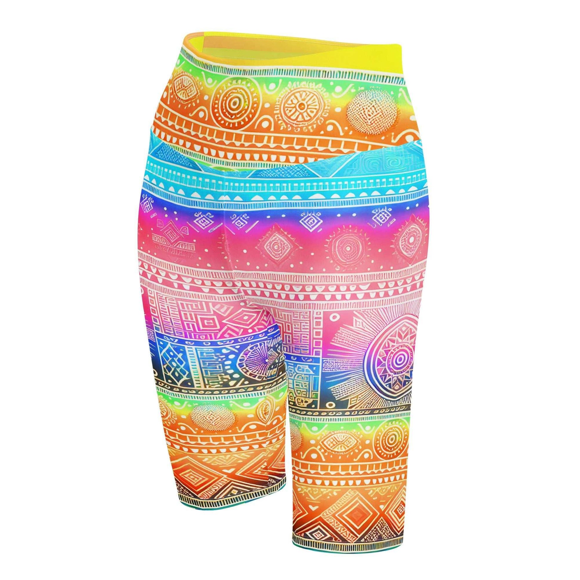 Deshan - Plus Athlo Yoga Long Shorts sustainable fashion athleisure includes plus size activewear yoga clothes unique flare leggings shorts dresses one pieces travel wear for ladies