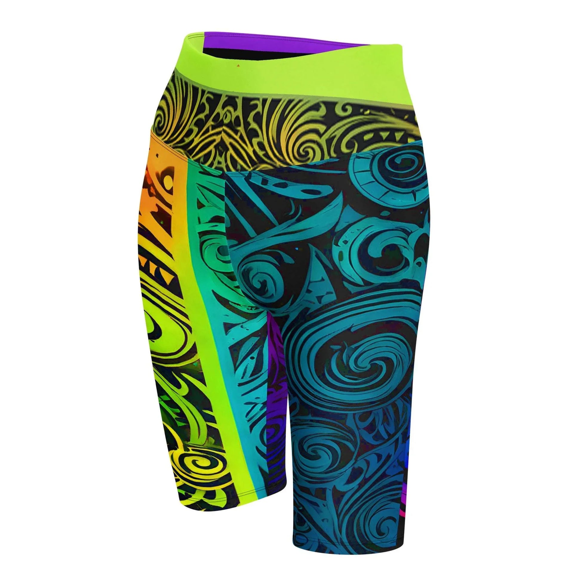 Imaya - Plus Athlo Yoga Long Shorts sustainable fashion athleisure includes plus size activewear yoga clothes unique flare leggings shorts dresses one pieces travel wear for ladies