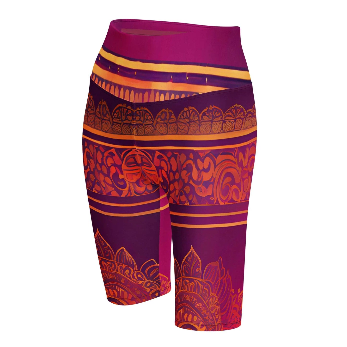 Piya Sari - Plus Athlo Yoga Long Shorts sustainable fashion athleisure includes plus size activewear yoga clothes unique flare leggings shorts dresses one pieces travel wear for ladies
