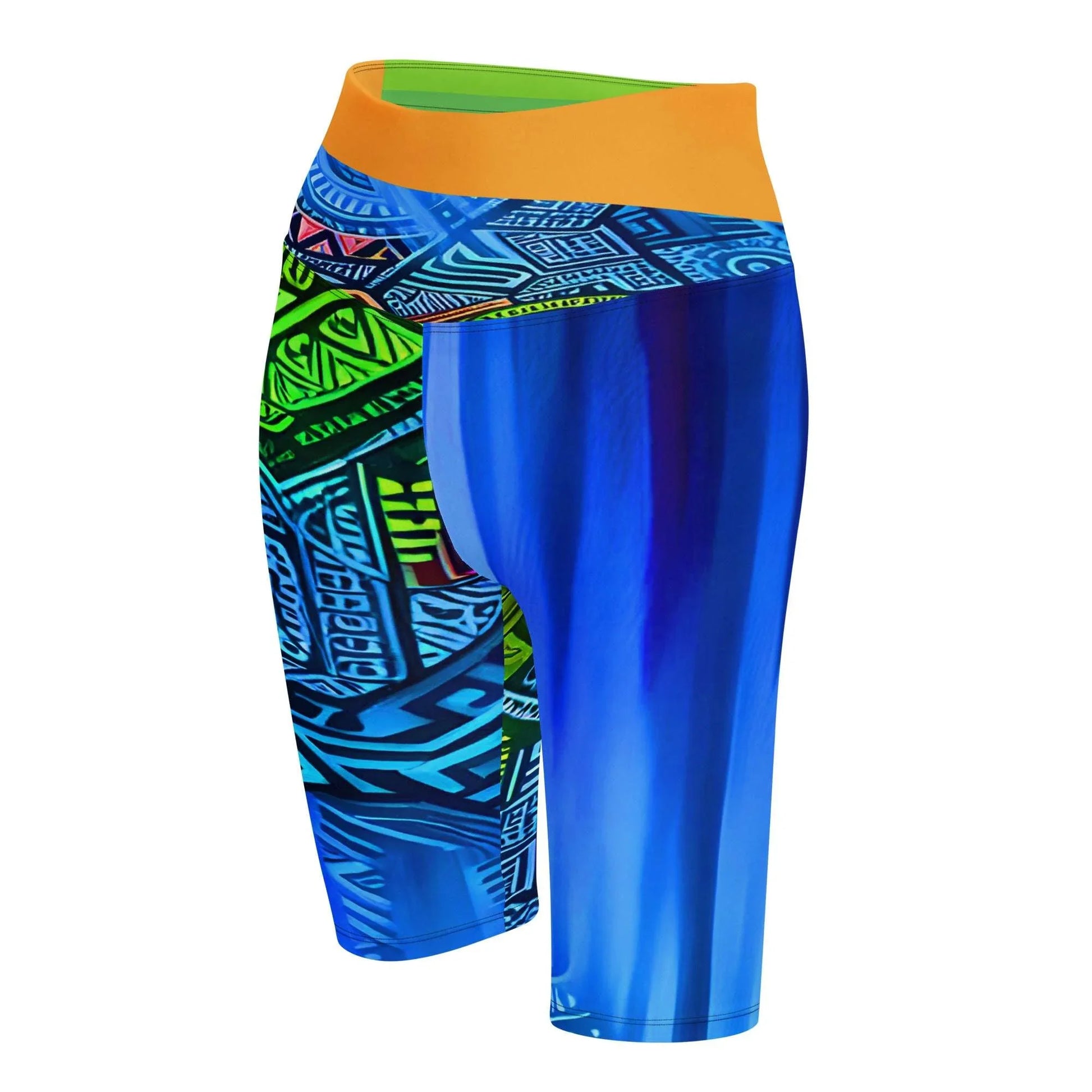 Tiania - Plus Athlo Yoga Long Shorts sustainable fashion athleisure includes plus size activewear yoga clothes unique flare leggings shorts dresses one pieces travel wear for ladies