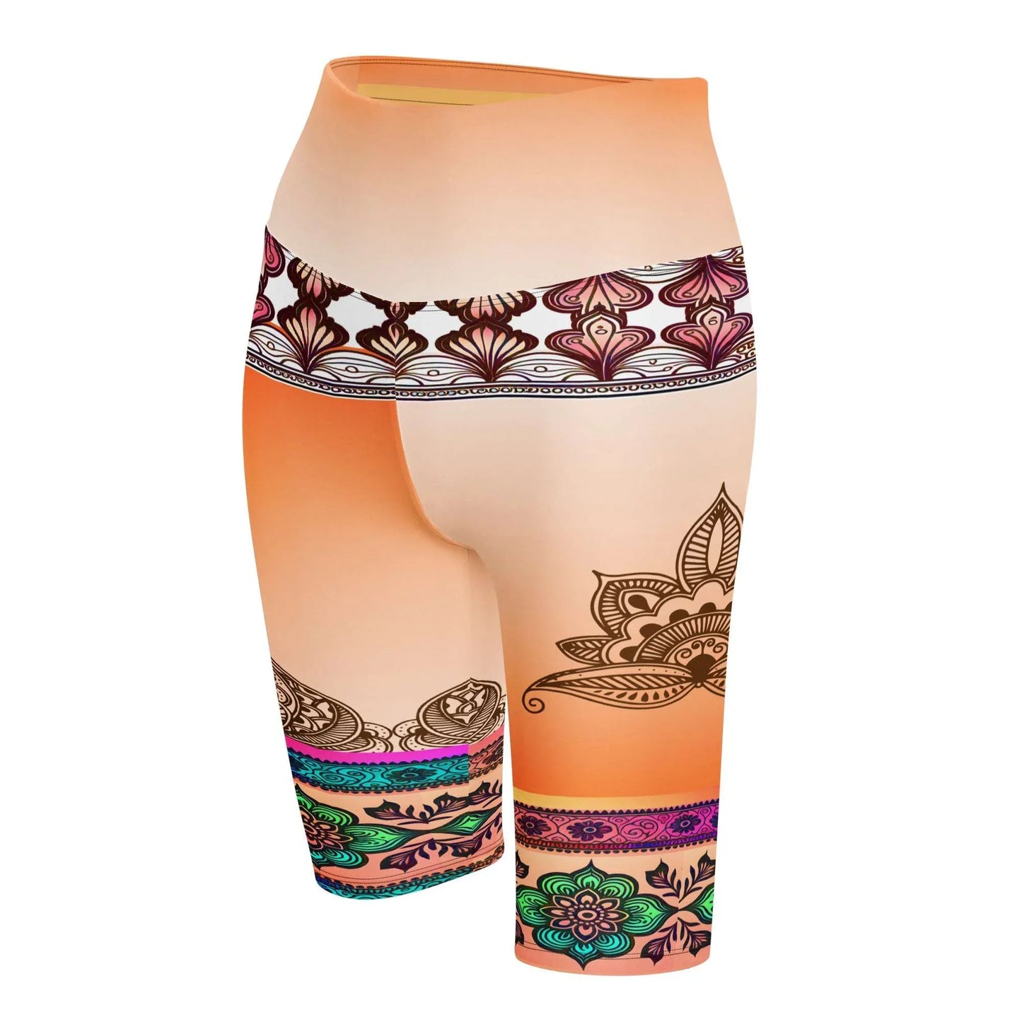 Zai - Plus Athlo Yoga Long Shorts sustainable fashion athleisure includes plus size activewear yoga clothes unique flare leggings shorts dresses one pieces travel wear for ladies